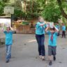 Bucket balance relay race