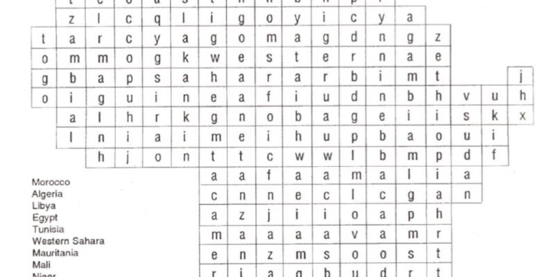 Africa wordsearch